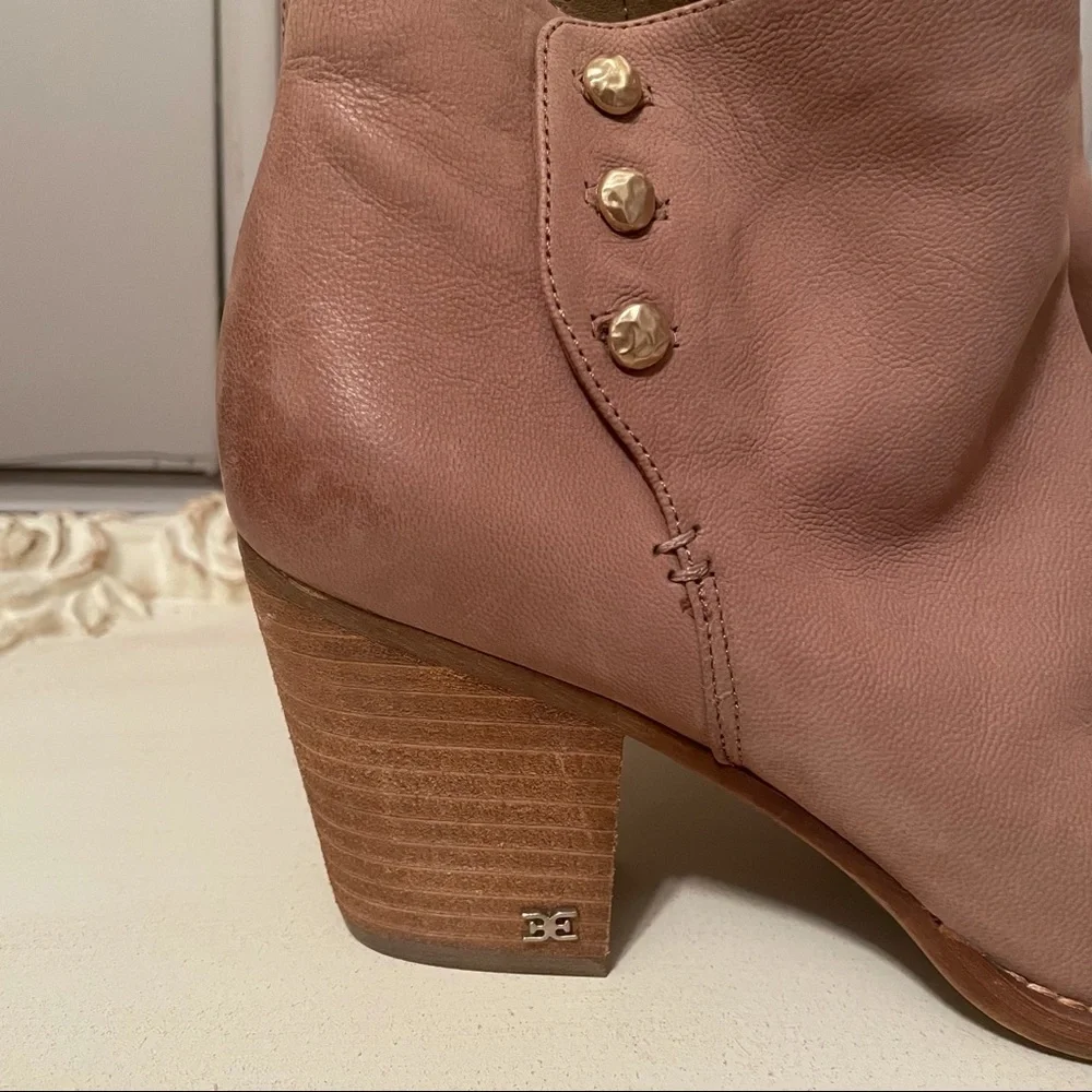 SAM EDELMAN Mariella Tan Leather ankle booties size 10 NEW